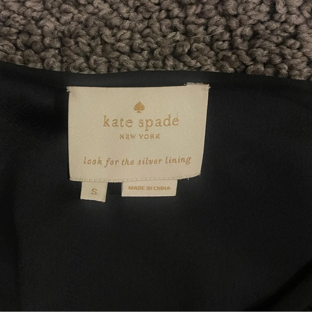 Kate Spade New York Crepe Ruffle Fit and Flare Dress Black Size Small